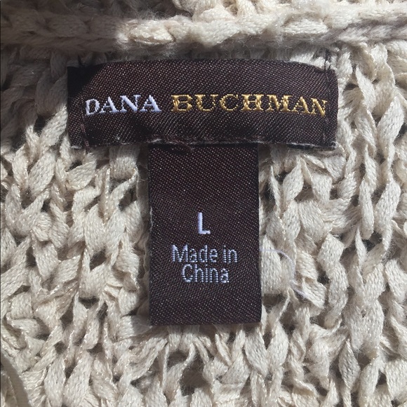 Dana Buchman nubby oatmeal colored 3-/4 sleeve cardigan  chunky knit ,HP25x2 - Picture 9 of 9